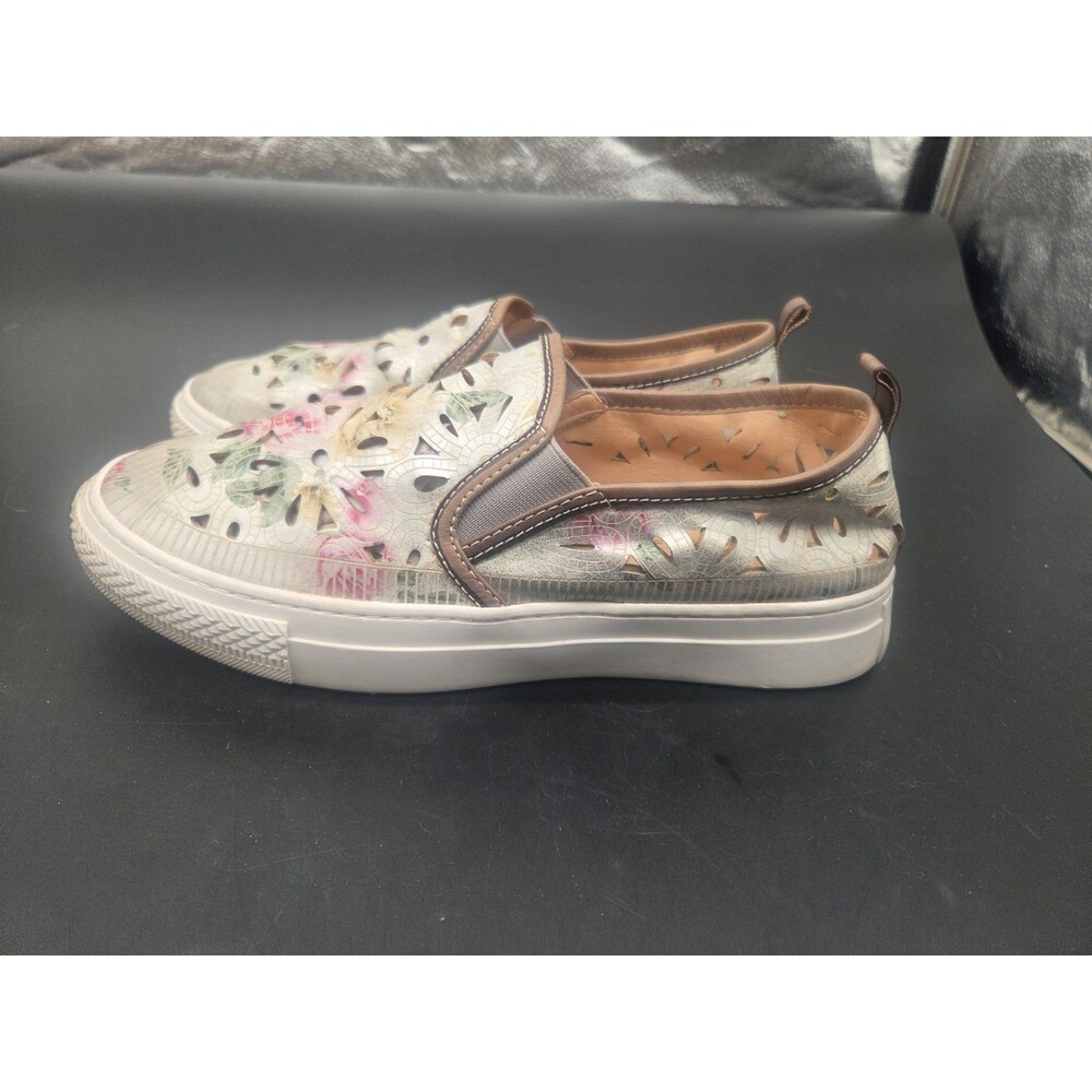 L'Artiste Spring Step Denofeden Womens Leather Floral Sneakers SZ 41 US Size 10